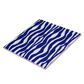シマウマは-暗いコバルトブルーおよび白縞で飾ります タイル (側面)