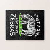 シマウマを愛する女の子 ジグソーパズル (横)