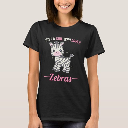 シマウマを愛する女の子 Tシャツ (正面)