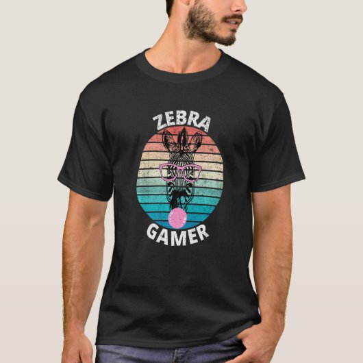 シマウマゲーマー グラフィック ギャマー キッズ メンズ・レディース Tシャツ (正面)