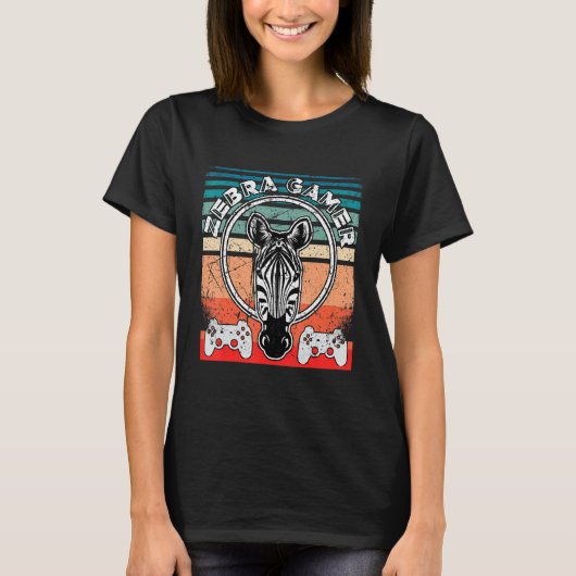 シマウマゲーマー 聞こえないよ ゲーム中 シマウマゲーマー Tシャツ (正面)