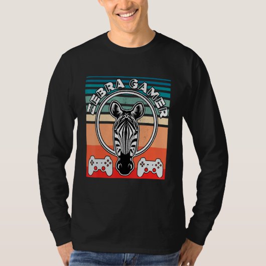 シマウマゲーマー 聞こえないよ ゲーム中 シマウマゲーマー Tシャツ (正面)