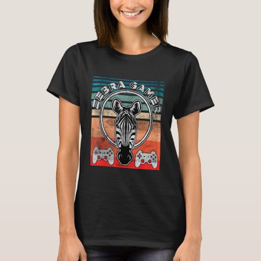 シマウマゲーマー 聞こえないよ ゲーム中 シマウマゲーマー Tシャツ (正面)