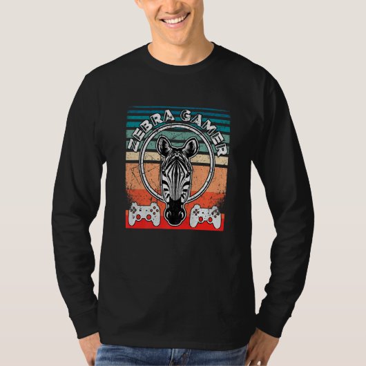 シマウマゲーマー 聞こえないよ ゲーム中 シマウマゲーマー Tシャツ (正面)