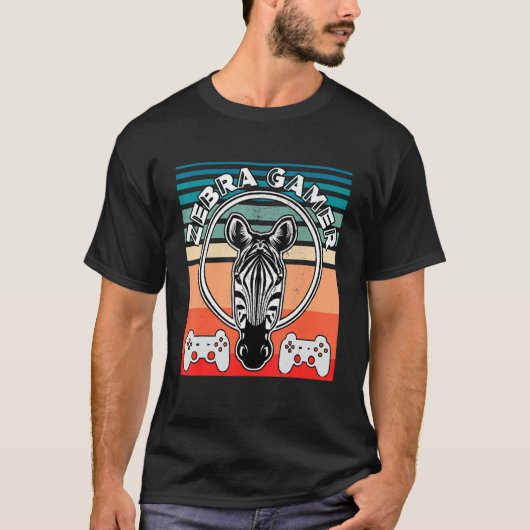 シマウマゲーマー 聞こえないよ ゲーム中 シマウマゲーマー Tシャツ (正面)