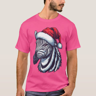 シマウマサンタ帽子 楽しいクリスマス シマウマ愛好家向けクリスマス Tシャツ
