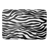 シマウマストライプなパターン黒及び白 + あなたのアイディア バスマット (正面)