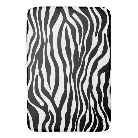 シマウマストライプなパターン黒及び白 + あなたのアイディア バスマット (正面縦)