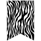 シマウマストライプなパターン黒及び白 + あなたのアイディア バンティングフラッグ (第3の旗)