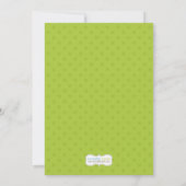 シマウマパターンとのベビーシャワーの招待状の緑 招待状 (裏面)