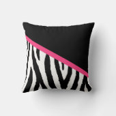 シマウマパターンガーリーなピンクのデイジー クッション (裏面)