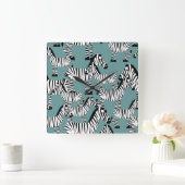 シマウマパターン スクエア壁時計 (ホーム)