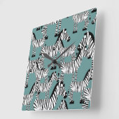 シマウマパターン スクエア壁時計 (傾斜)