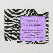 シマウマパターン、モダンなパーティの招待状 招待状 (正面/裏面)