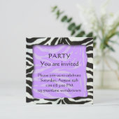 シマウマパターン、モダンなパーティの招待状 招待状 (スタンド正面)