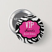 シマウマパーソナライズなVIPのSweet sixteenのパーティの記念品 缶バッジ (正面&裏面)