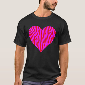 シマウマプリント ハート 愛 グラフィック かわいい バレンタインデー Tシャツ