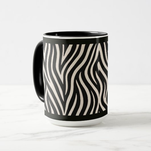 "シマウマプリント" - 15OZ. コーヒーマグ マグカップ (正面左)