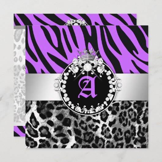 シマウマレオ311個のTiqueのダイヤモンドのnは菓子16に接吻します 招待状 (正面/裏面)