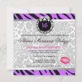 シマウマレオ311個のTiqueのダイヤモンドのnは菓子16に接吻します 招待状 (裏面)