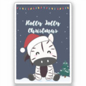 シマウマ冬の動物シール シール (正面)