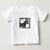 シマウマ動物園の赤ちゃん女の子Tシャツ ベビーTシャツ (正面)