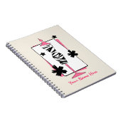 シマウマ及びピンクの服の型枠のマネキンのノート ノートブック (右側)