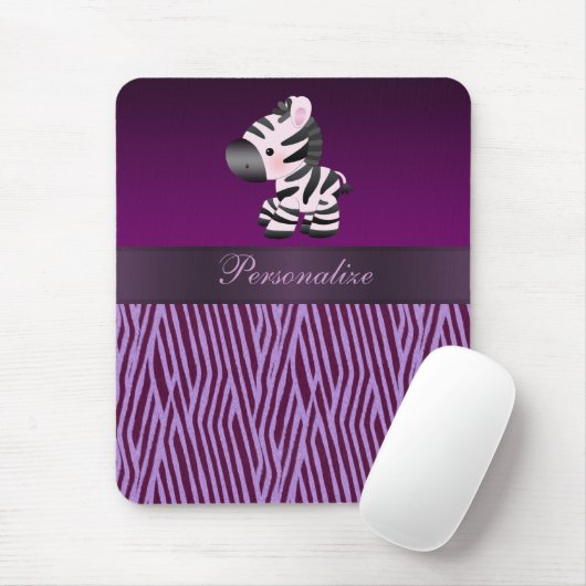 シマウマ及び紫色のフェイクな質のアニマルプリントのマウスパッド マウスパッド (マウス)