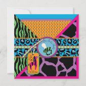 シマウマ及び調停者のサファリのアニマルプリントのベビーシャワー 招待状 (正面)