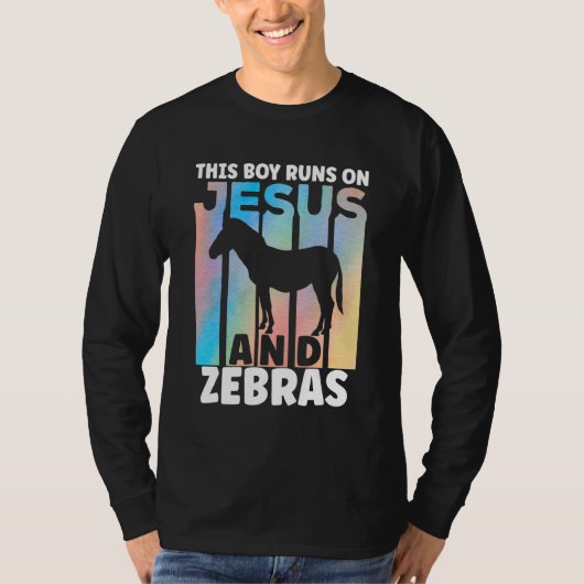 シマウマ好きな男の子のためのシマウマの服 Tシャツ (正面)