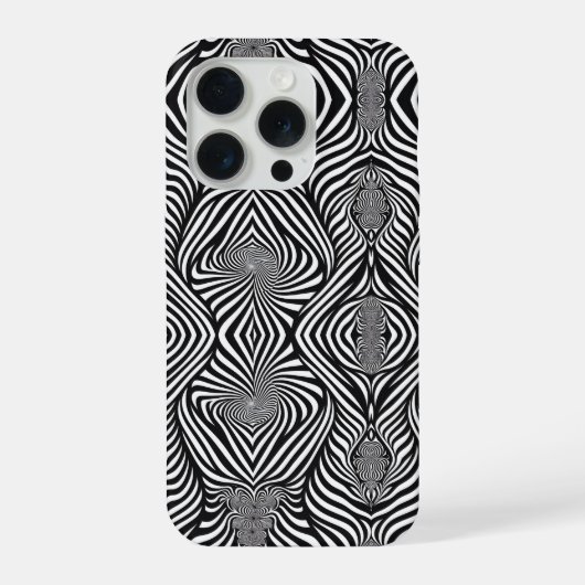 シマウマ抽象B&W iPhoneケース (裏面)