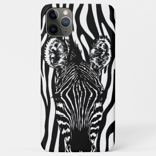 シマウマ柄のユニークなシマウマの頭 Case-Mate iPhoneケース (裏面)