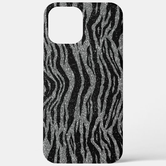 シマウマ柄 ブラック グレー シルバー Case-Mate iPhoneケース (裏面)