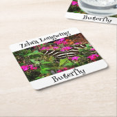 シマウマ蝶 スクエアペーパーコースター (アングル)