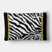 シマウマ金ゴールドが光のバラで輝く アクセサリーポーチ (裏面)