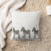 シマウマ3頭 クッション (ブランケット)