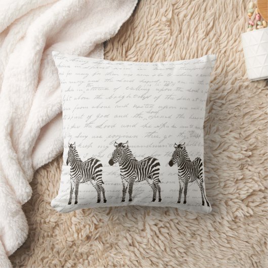 シマウマ3頭 クッション (ブランケット)