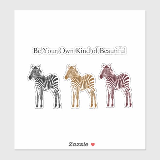 シマウマ3頭 シール (シート)