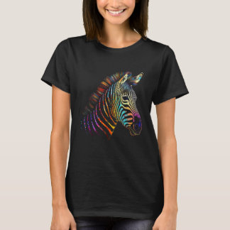 シマウマ カラフル 動物 動物園 動物 Tシャツ