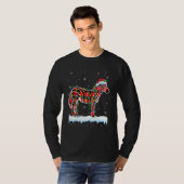 シマウマ クリスマス サンタ帽子 かわいい動物 クリスマスライト Tシャツ (正面フル)