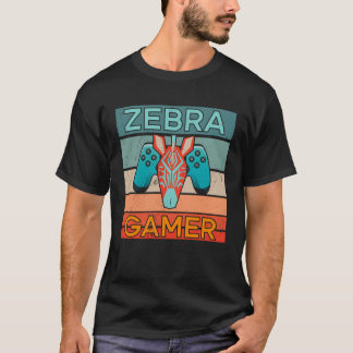 シマウマ ゲーマー アフリカ ゲーム ゲーミング 動物 ゼブラ Tシャツ