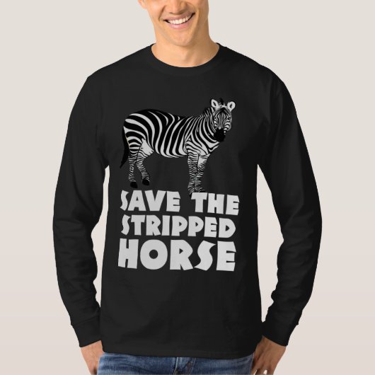 シマウマ サファリ 動物園の飼育員 アフリカ 男女兼用 馬 Tシャツ (正面)