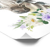 シマウマ，サファリ，紫の花男女兼用, フォトプリント            (角)