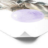 シマウマ，サファリ，紫色のバブルガム男女兼用, フォトプリント            (角)