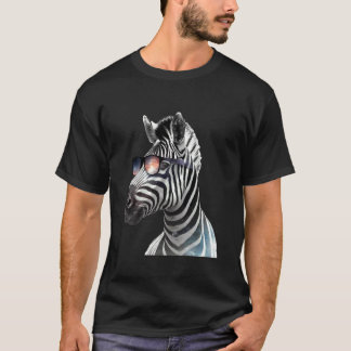 シマウマ サングラス アート アフリカ動物好き サファ Tシャツ