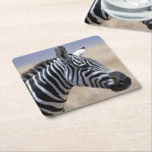 シマウマ スクエアペーパーコースター (アングル)