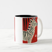 シマウマ、デイジー及び蝶 ツートーンマグカップ (正面右)