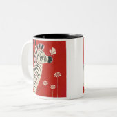 シマウマ、デイジー及び蝶 ツートーンマグカップ (正面左)