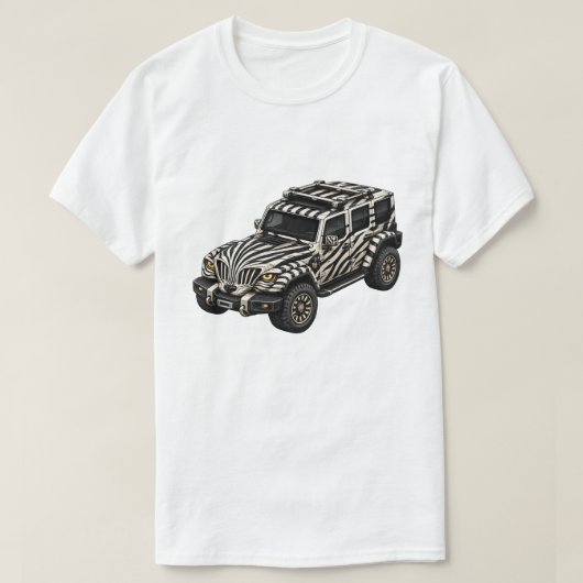 シマウマ ホワイト アドベンチャーSUV — BV-JZW Tシャツ (デザイン正面)