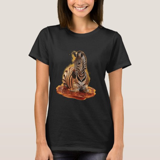 シマウマ メンズ レディース 美容 ハチミツ シマウマ Tシャツ (正面)